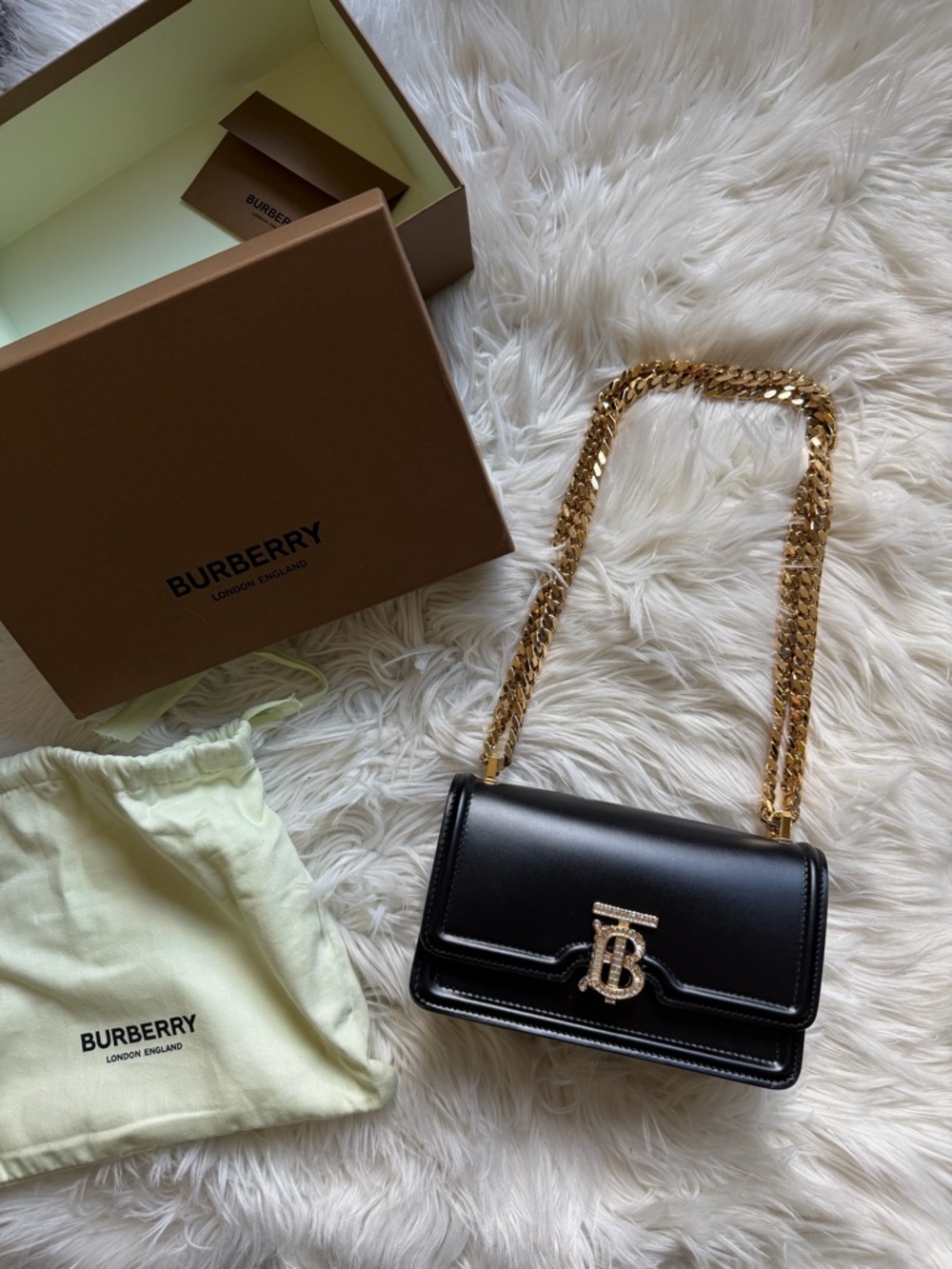 Burberry structured leather cross body bag